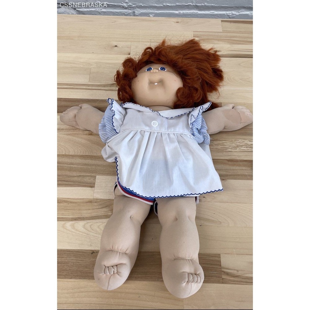 Cabbage Patch Kid Vintage Doll 1978 1982 Head 3 Red‎ Hair Blue Eyes 1 Dimple